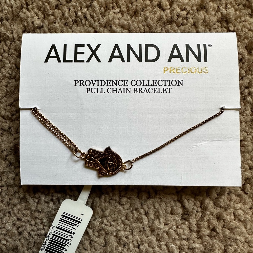 Alex and Ani Gold Pull Chain Bracelet - hand of Fatima